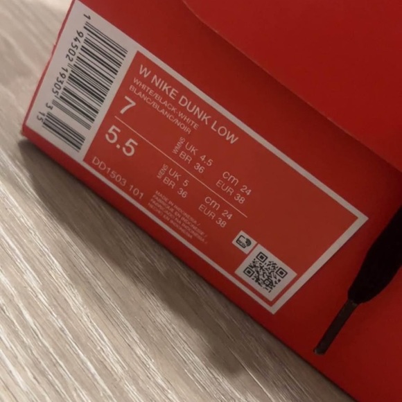 Nike Black and White Dunk Low Sneakers - Picture 2 of 5